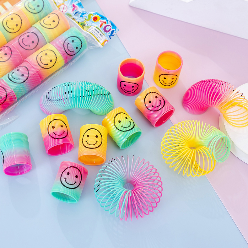 Mini Smiley Rainbow Circle Children's Cartoon Spring Circle Stacking Circle Magic Kindergarten Activity Small Gift 2 Yuan Play