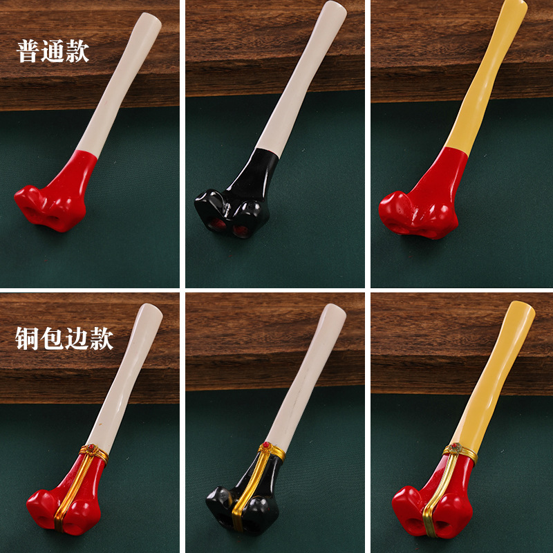 Nepalese Bone Flute Made of Resin, Xizang-Style Musical Instrument, Polished and Smooth Xizang Religious Instrument