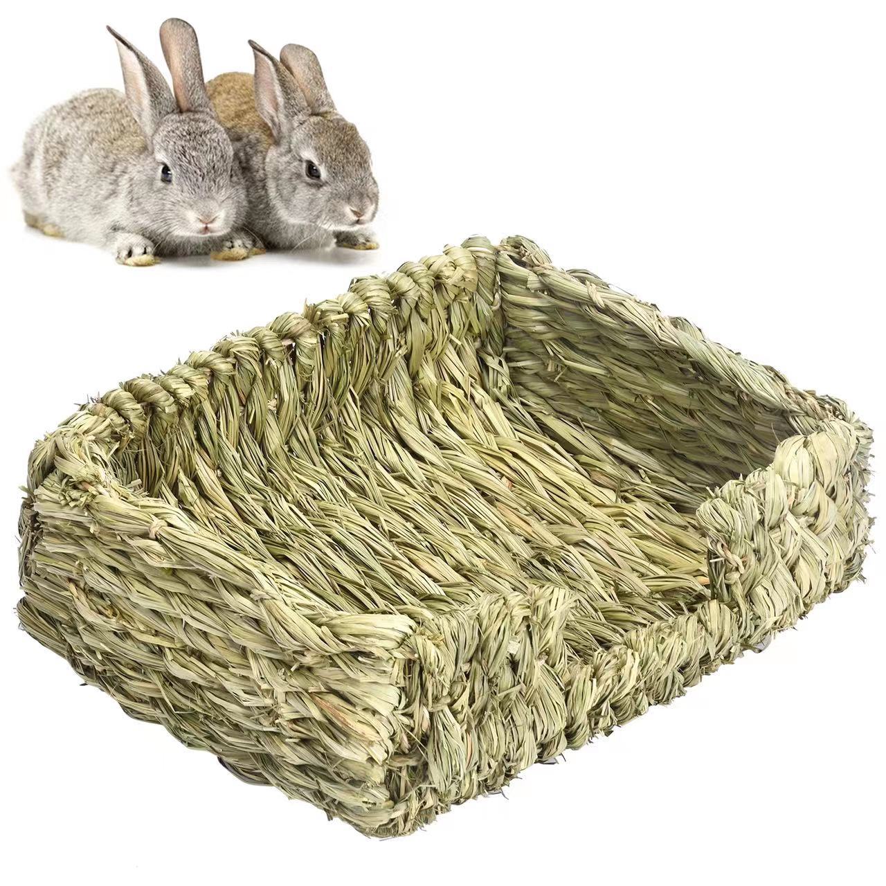 Natural Wind Exotic Pet Breathable Rabbit Straw House Edible Decompression Toy Chinchilla Hamster Molar Timothy Grass Nest