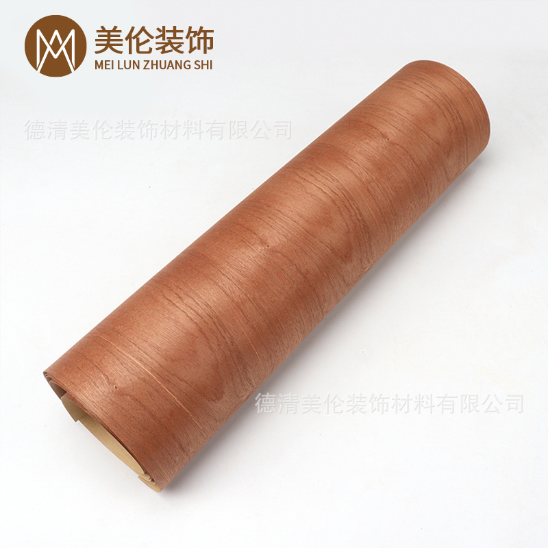 Hot Sale Wide Belt Kraft Paper Natural Sapele Pattern Wood Skin
