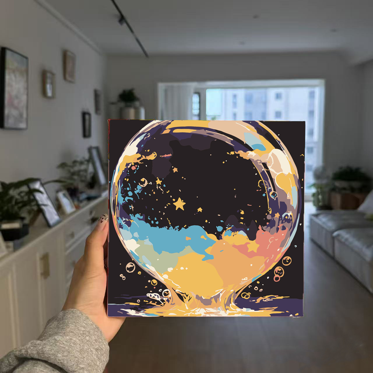 Digital Oil Painting DIY Hand-Filled Acrylic Paint Cartoon Decompression Living Room 20*20 Decorative Painting Source Factory Wholesale