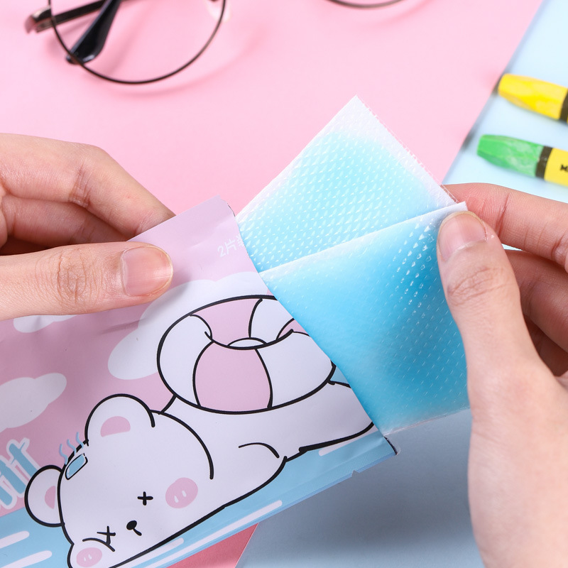 Summer cooling artifact heat dissipation cool ice stickers cartoon students military training heatstroke prevention refreshing fever ice stickers manufacturers