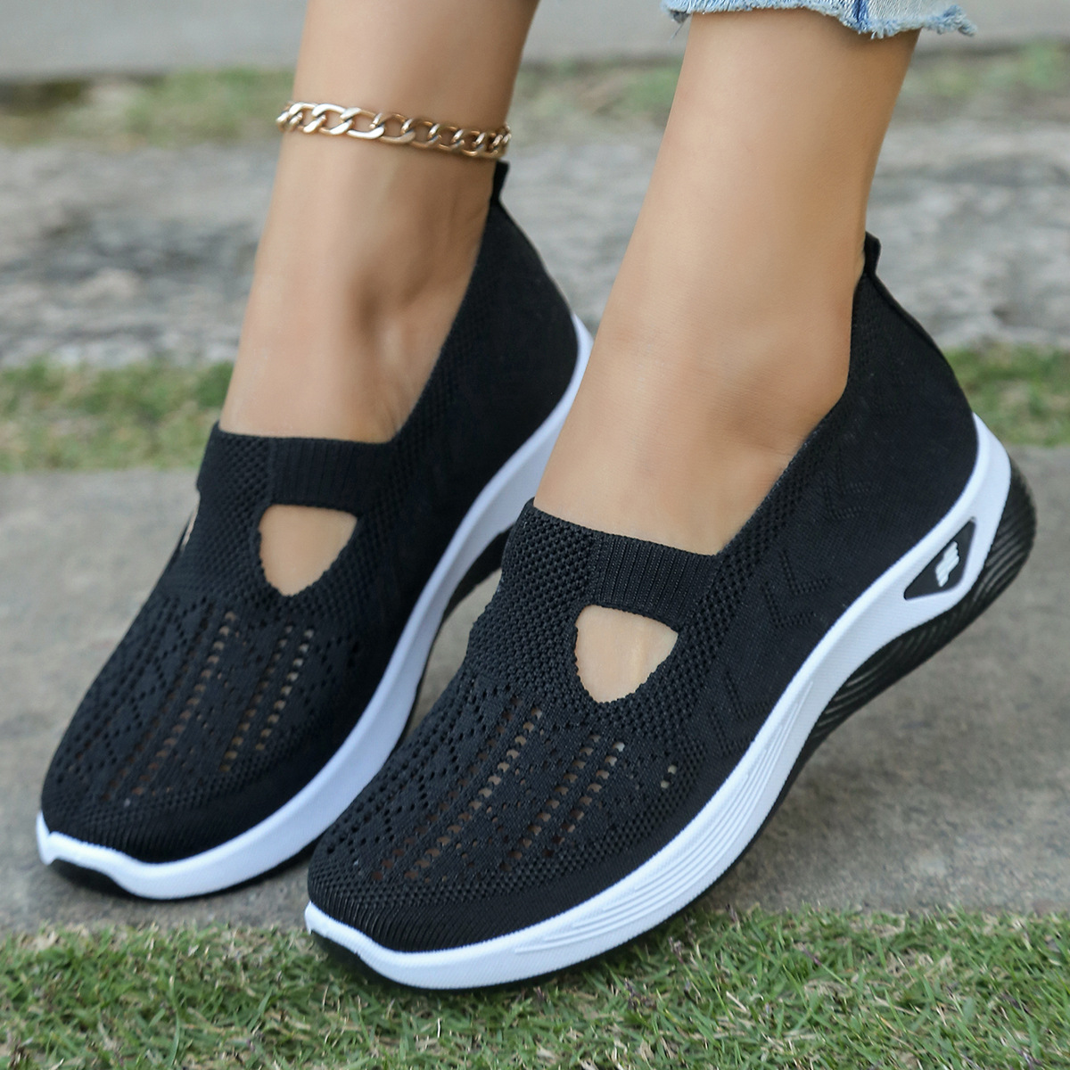 Temu Cross-Border Women's Shoes Casual Shoes Factory Soft Sole Breathable Fashion Mom Shoes Sports Shoes Women's Delivery