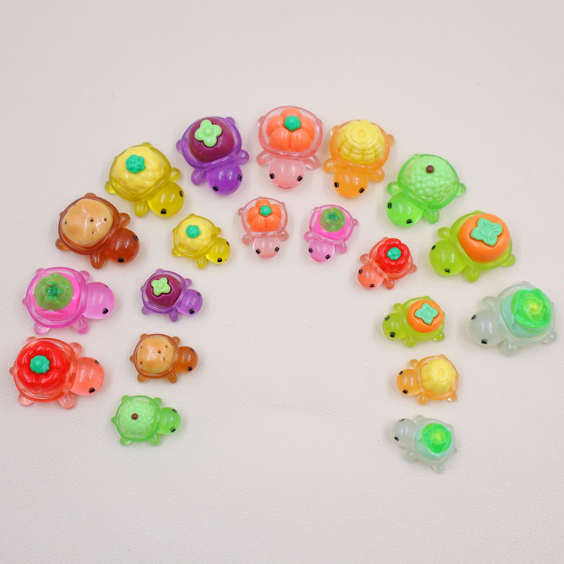 New Vegetables and Fruits Luminous Little Turtle DIY Resin Jewelry Ornaments Desktop Ornaments Shake Tone Blind Bag for Touch