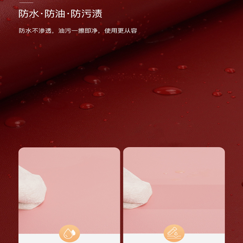 Mouse Pad Small Leather Pure Color Cute Girls Laptop Pad Water Leather Stain-Resistant Office Desk Pad