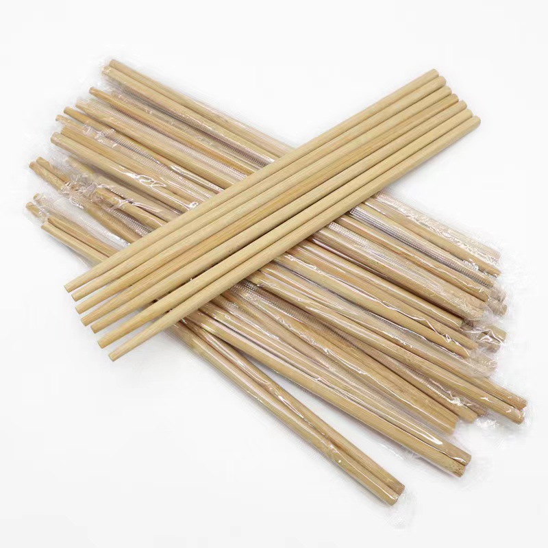 Disposable Convenient Take-Out Chopsticks in a Pack for Wholesalers, Catering, Individually Packaged, Hygienic Carbonized Chopsticks, Blue and White Bamboo Chopsticks