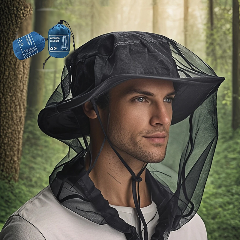 Популярная съемная сетчатая шапка для головы, уличная рыбалка, кемпинг, приключенческий стиль, противомоскитная вуаль, в наличии