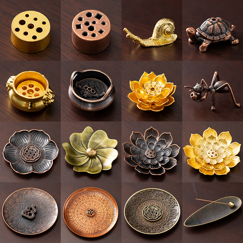 [Оптовый производитель] Лотосовые вставки для благовоний Орнаменты Многофункциональный держатель для благовоний Вставка для благовоний Держатель для благовоний Сплав Вставки для благовоний