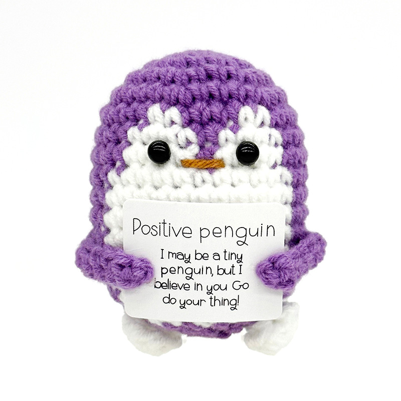 Cross-Border Amazon Best-Selling Hand-Knitted Dolls, Penguin Emotional Support Cards, Gift Ornaments
