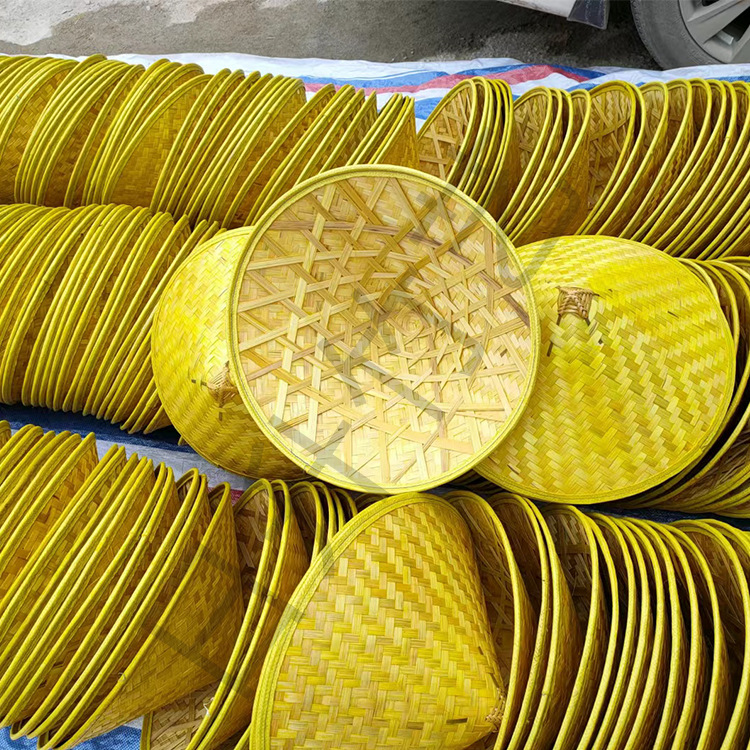 Source Manufacturer Colorful Bamboo Hat Farmer Bamboo Hat Tourist Industry Stage Props Lighting Kidsren's Painting Bamboo Hat