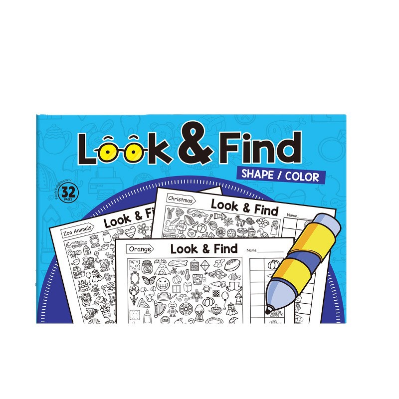 Cross-Border Look and Find Fun Find Games for Children's Observation and Concentration Enlightenment Coloring Book