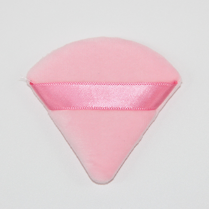 Spot Triangular Short Velvet Dry Powder Puff Crystal Velvet Super Soft Loose Powder Honey Powder Makeup Setting Makeup Beauty Tool Fan-shaped Powder Puff