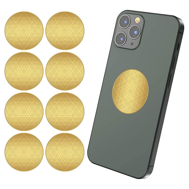 Factory Direct Sale 24K Creative Geometric Pattern Radiation-Proof Mobile Phone Stickers Energy Mobile Phone Patch Logo