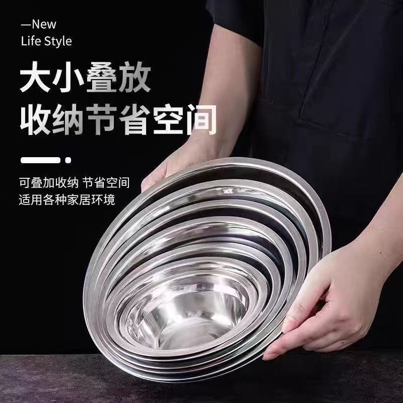 Stainless Steel Basin Kitchen Soup Bowl Thickened Soup Basin School Cafeteria Small Iron Basin Stainless Steel Bowl Stainless Steel Small Basin Commercial Use