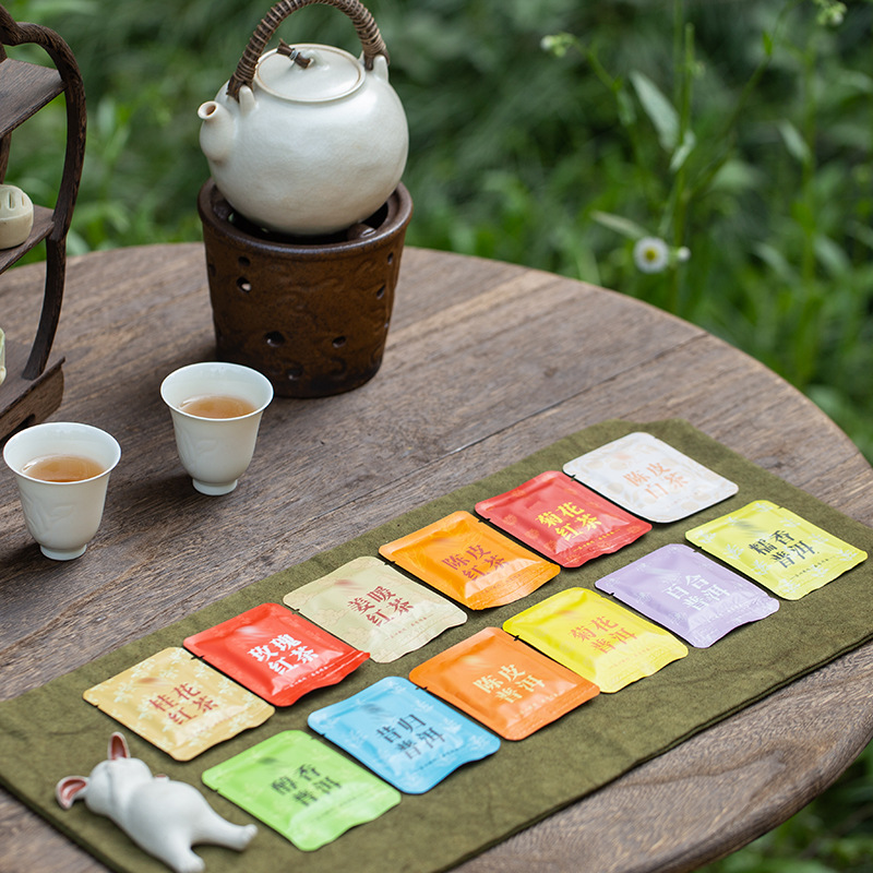 New Pu'er small square piece bag tea tangerine peel white tea rose Pu'er osmanthus Black Tea 12 flavor Internet celebrity daily tea