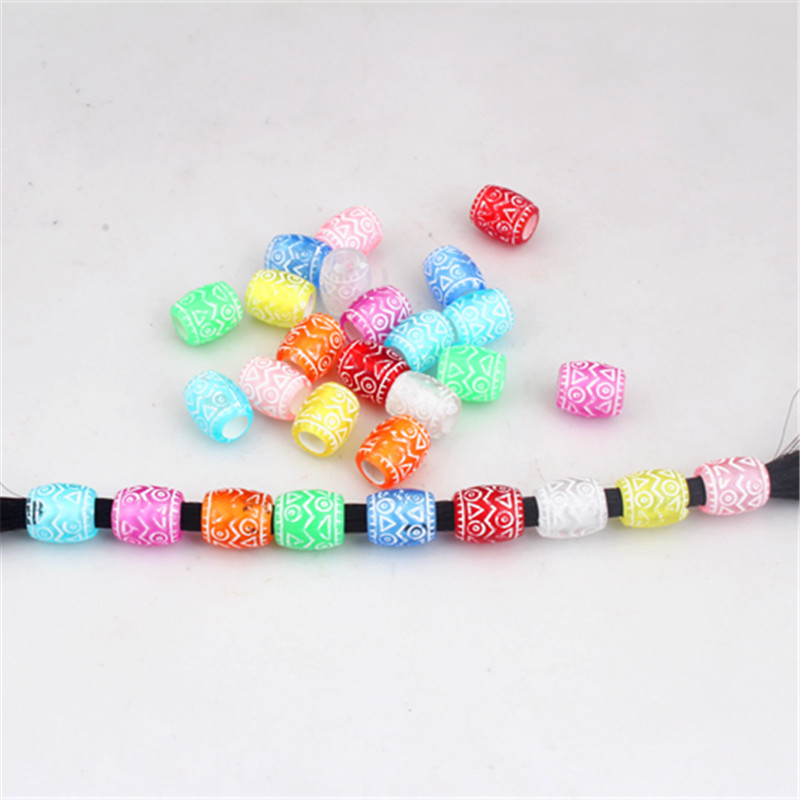 Ювелирные изделия для дредов, аксессуары для волос, декоративные бусины, аксессуары для кос, цветные акриловые бусины с большим отверстием