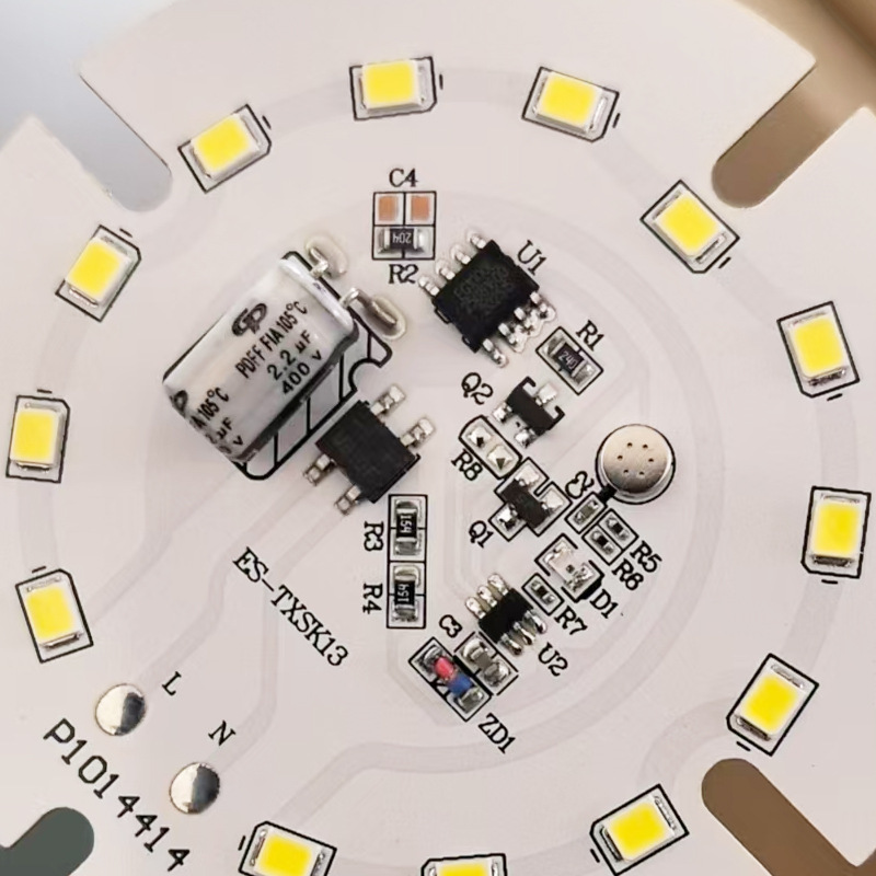 Led Sound and Light Control Bulb Lamp Integrated Control Light Source Board Dob Aluminum Substrate Lamp Accessories Smart Lamp Patch Skd