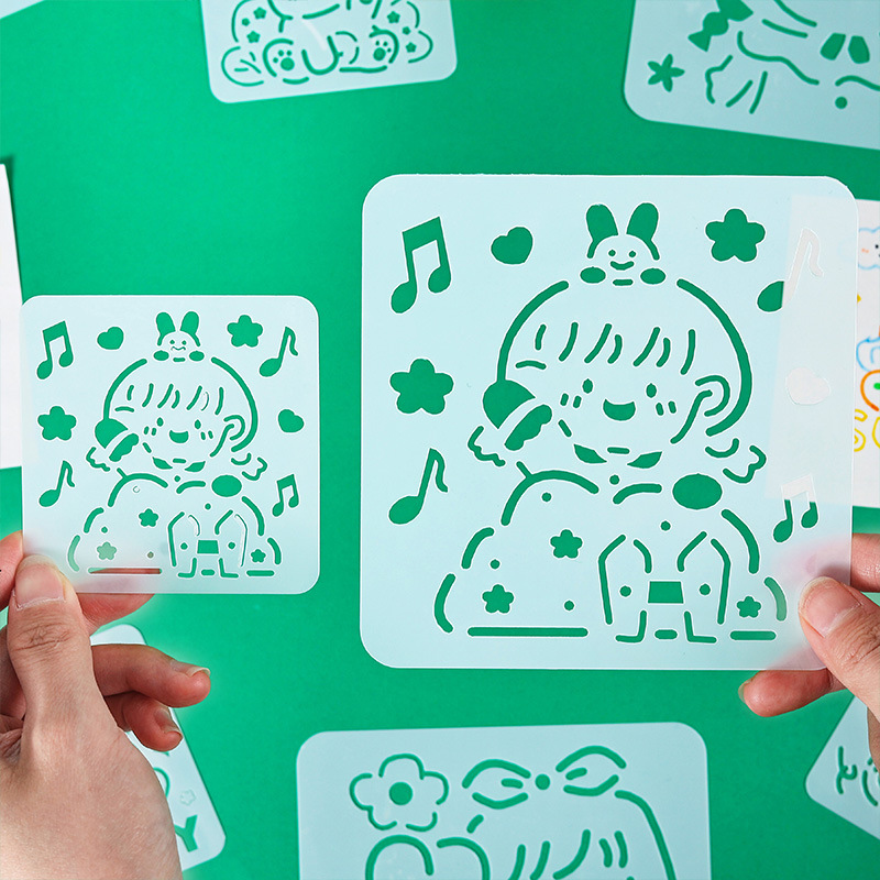 шаблон для рисования от руки DIY, пустой рисунок, пластиковый шаблон для рисования мультяшного персонажа