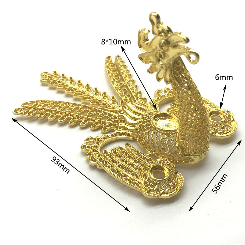 diy Jewelry Accessories Electrophoresis Color-preserving Imitation Cast Copper New Ming Dynasty Palace Step Phoenix Hairpin Hair Accessories Material