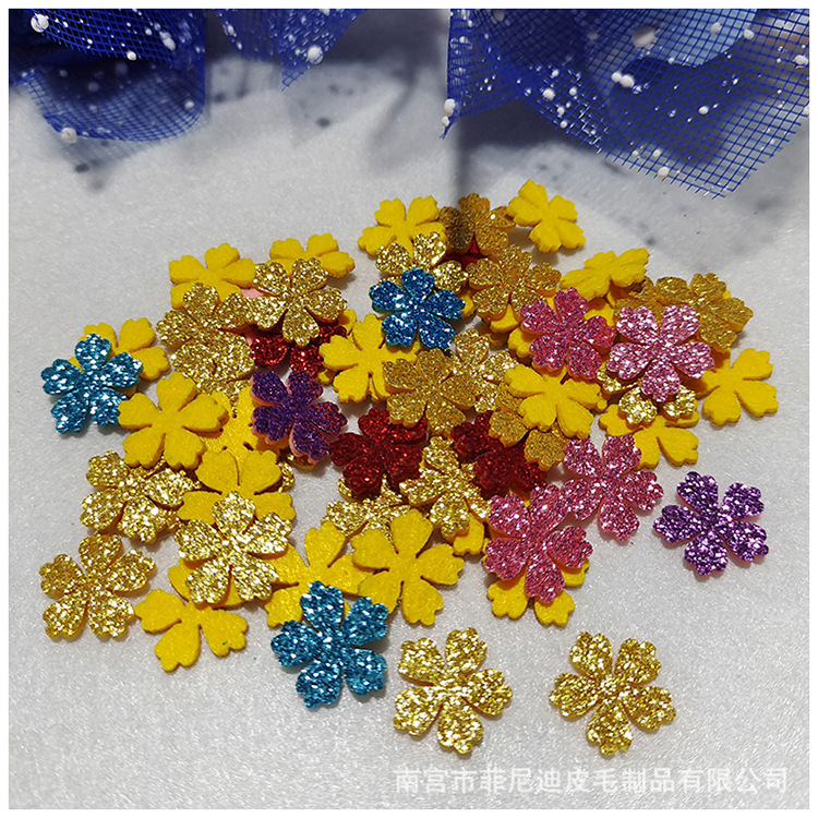 Bright sparkling love star patch bright powder non-woven DIY handmade hair accessories plum blossom patch