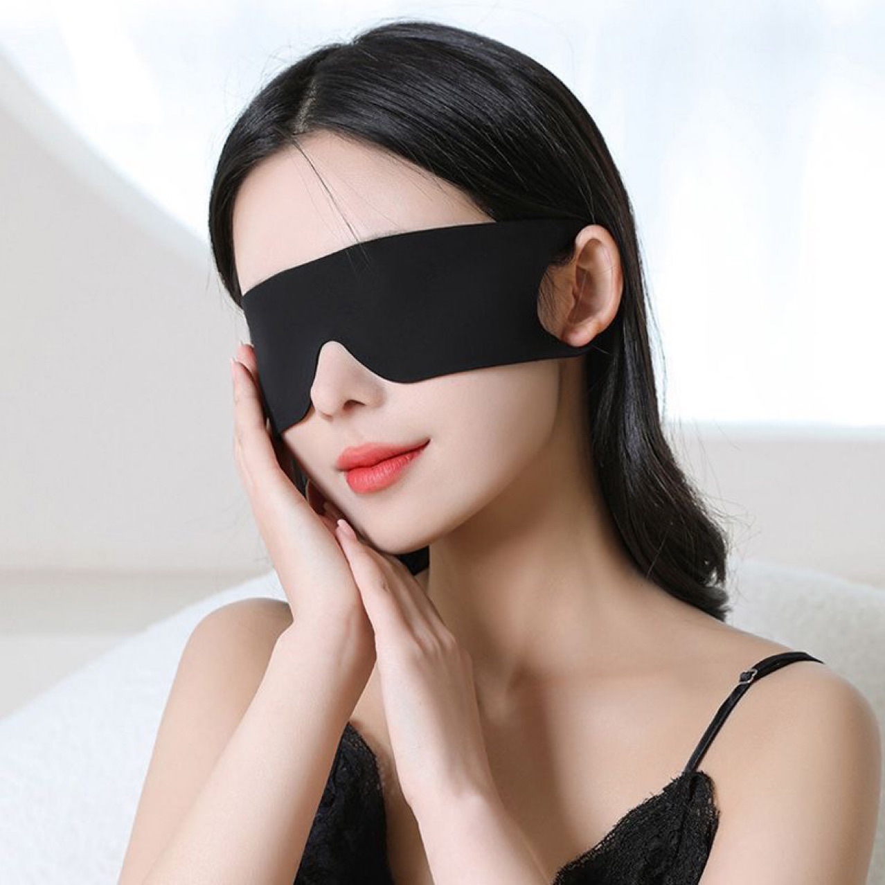 Ultra-thin ear-hanging shading sleep eye mask lunch break travel elastic eye mask sleep breathable eye mask factory wholesale