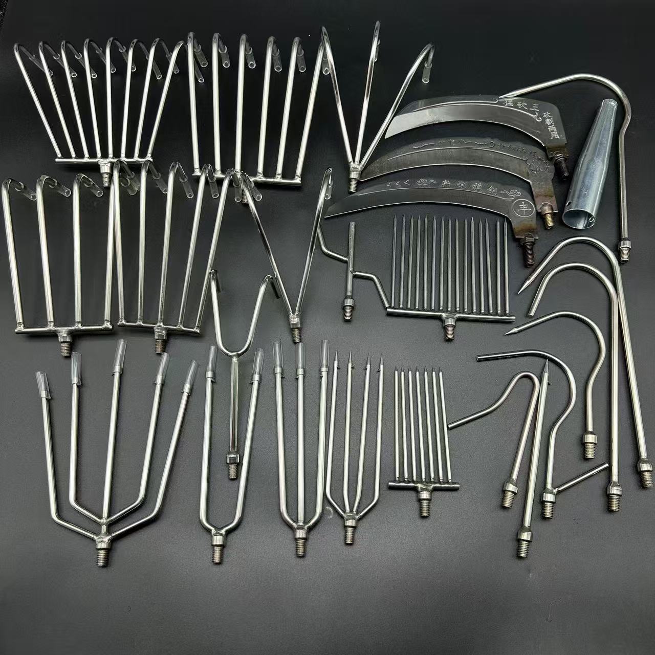 Stainless Steel Aquatic Plant Sickle Fishing Rake Harpoon Head Hook Fragrant Bean Hook Universal 8mm Net Rod Accessories