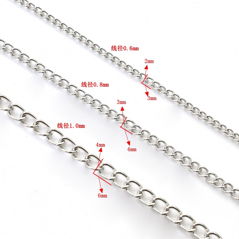Encrypted Iron Chain Tail Chain DIY Jewelry Accessories Extension Chain Antique Tassel Clothing Material Necklace Bracelet in Stock
