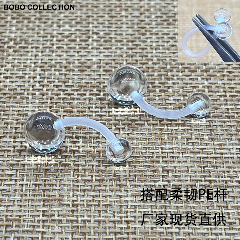 Кросс-бордерный прозрачный акриловый UV мягкий стержень для пирсинга пупка, невидимое кольцо для пупка замена шарика