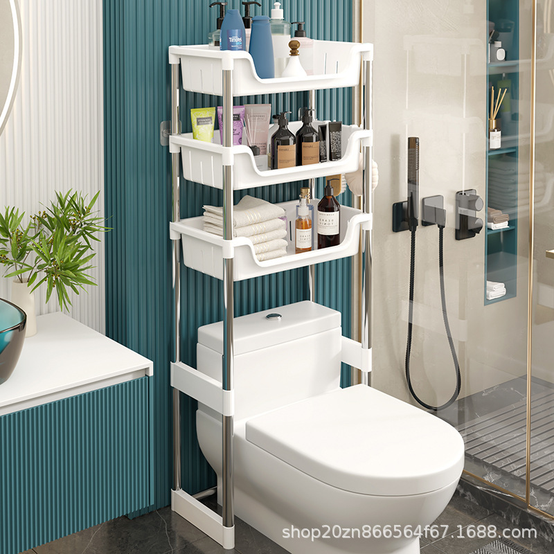 Storage Rack Stainless Steel Floor-To-Ceiling Bathroom Layered Toilet Storage Rack Bathroom Manufacturer Storage Rack Storage Rack