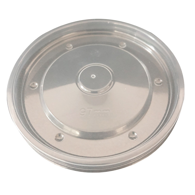 97mm high permeability pp soup Bucket Bowl cover double card position leak-proof design high temperature resistant 120 ° c packaging sealed injection molding cover