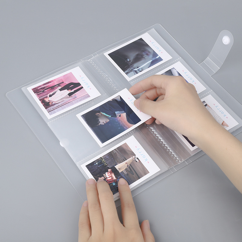 Альбом для фото на кольцах PP, прозрачный, для визиток, учебных карточек, квитанций о тестах на беременность