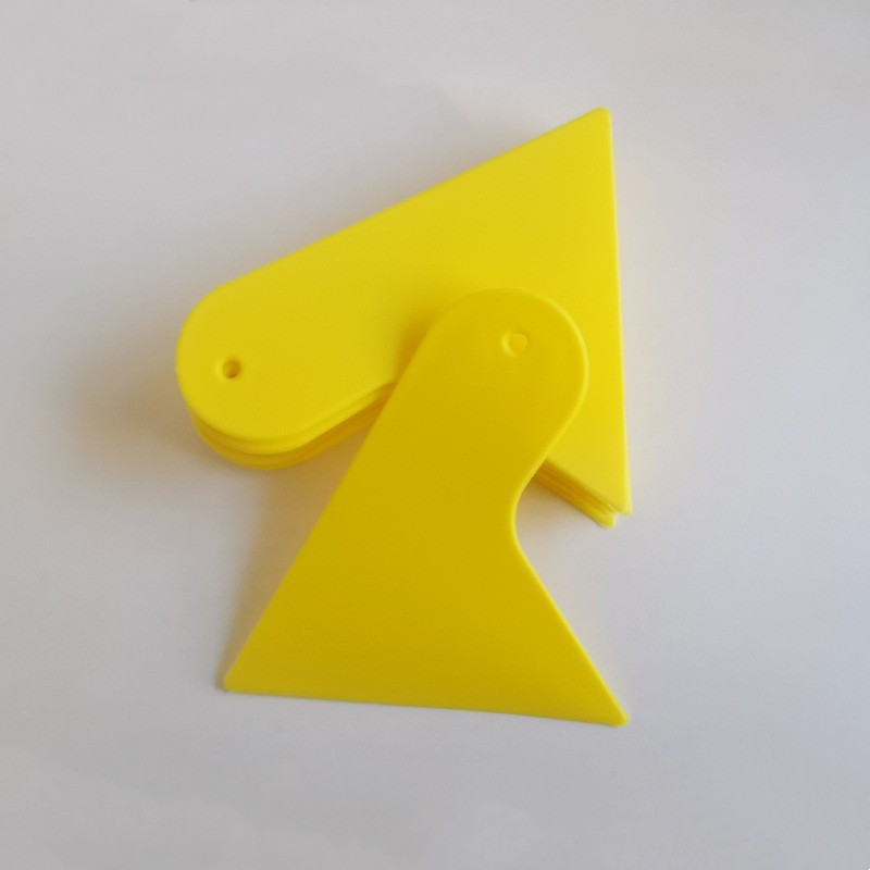 Small Yellow Shovel Scraper Car Film Scraper Special Small Scraper Plastic Triangular Gourd Plastic Scraper Film Tool