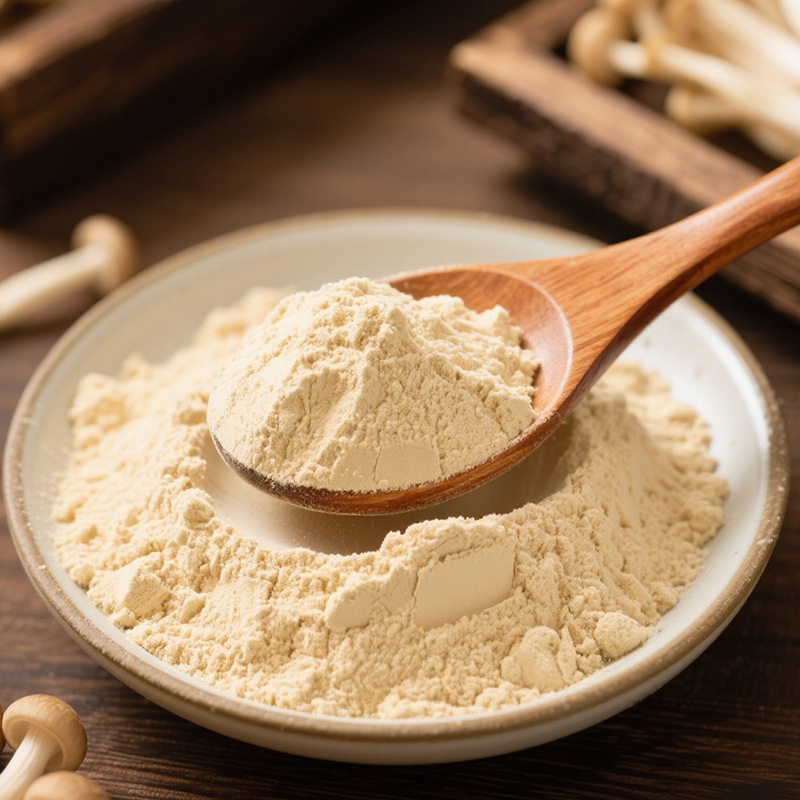 Pure Enoki Mushroom Powder Is Ground into Powder Enoki Mushroom Powder and Sterilized at High Temperature