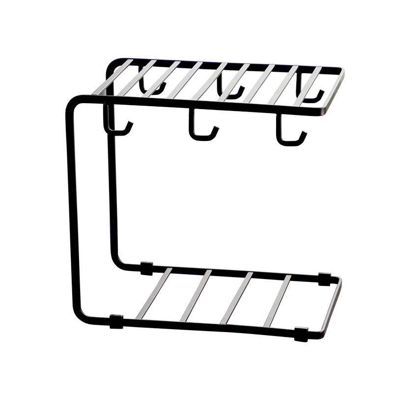 Double Layer Creative Household Glass Hanger Water Cup Storage Cup Holder Tray Storage Rack Coffee Mug Drain Rack