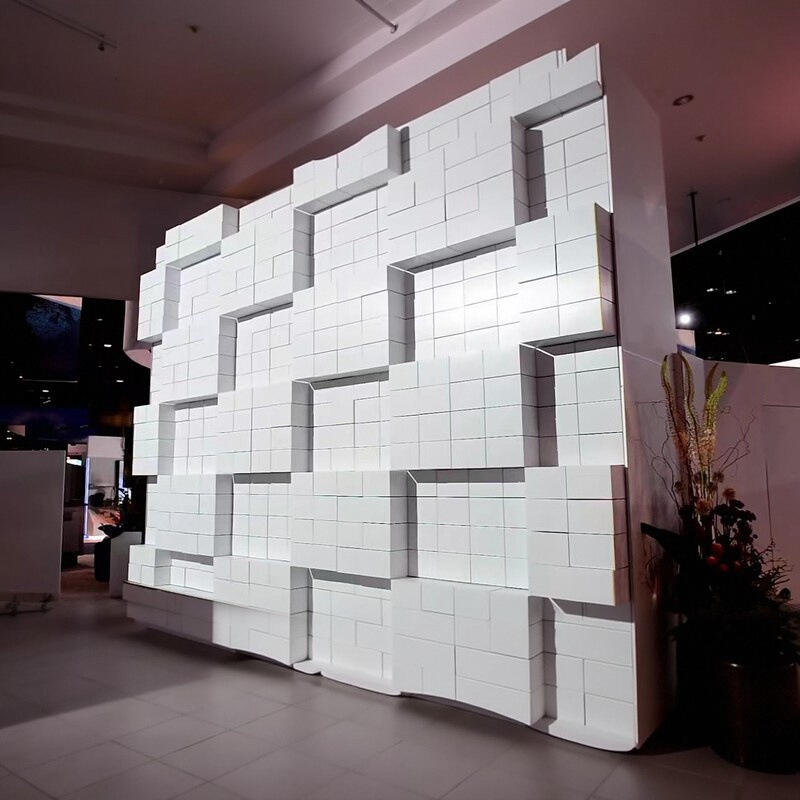 Exhibition Hall Exhibition Culture and Tourism Led Mechanical Retractable Matrix Screen Dynamic Art Interactive Background Rotating Folding Screen Rental