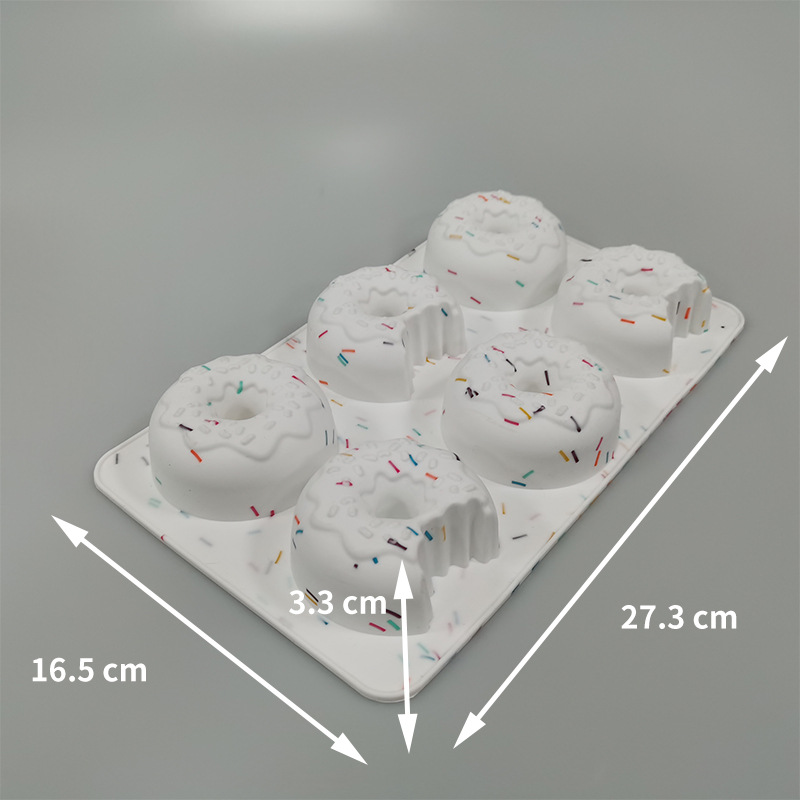 6 Hole Silicone Donut Mold Creative Candy Color Jelly Mousse Chocolate Mold Food Grade Cake Mold