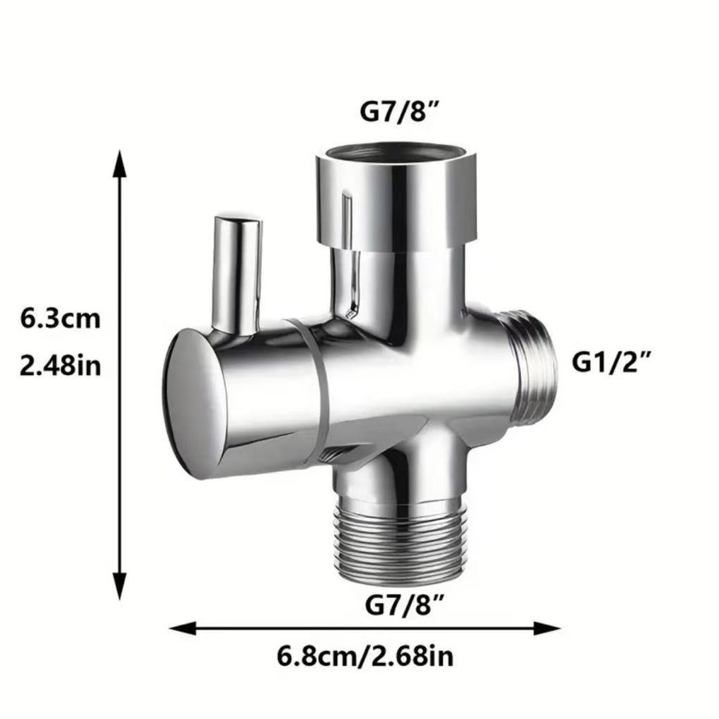 Cross-border Hot Sale Copper Water Split Quick Opening Three-way Shower Accessories Shower Switching Valve One-in Two-out Water Split Angle