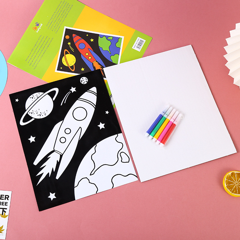 Foreign trade flocking color painting book color painting book gouache paint graffiti paper children's kindergarten Enlightenment water Painting Book