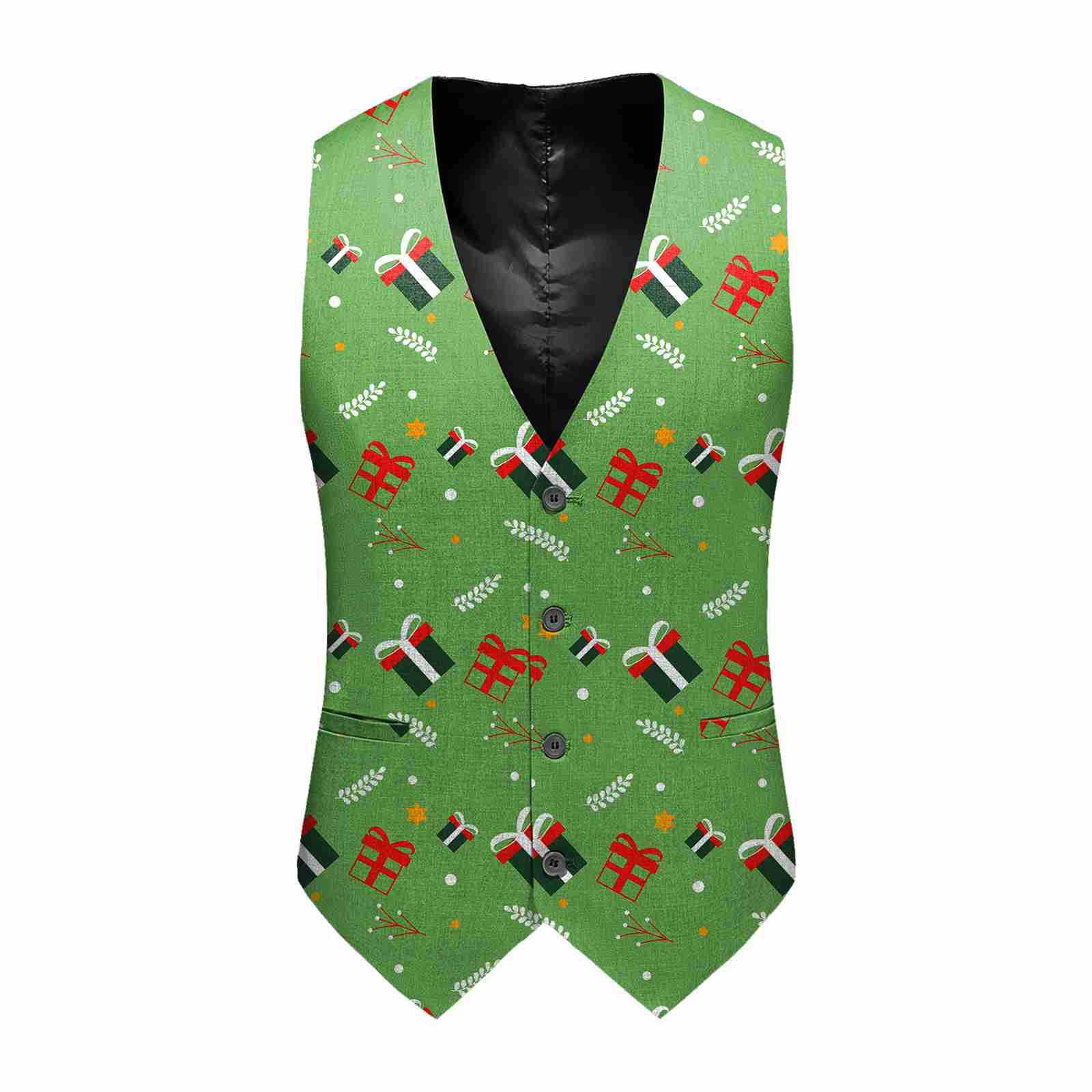 2022 Cross-Border Aliexpress Amazon Slim Youth Single-Breasted Ready-Made Printed Suit Vest No-Iron Fashion