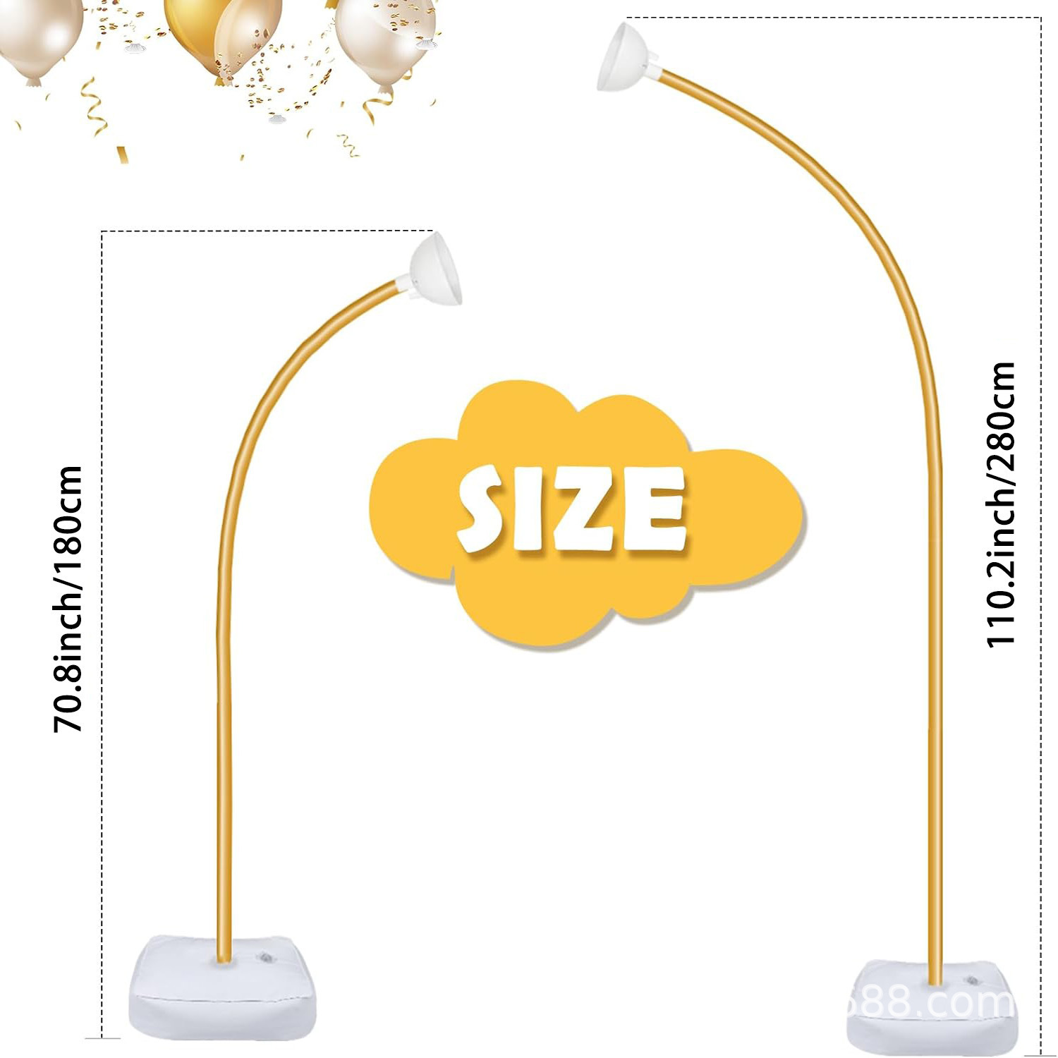 DIY стильный изгибаемый каркас для колонны с наполненной водой основанием асимметричный каркас для воздушных шаров