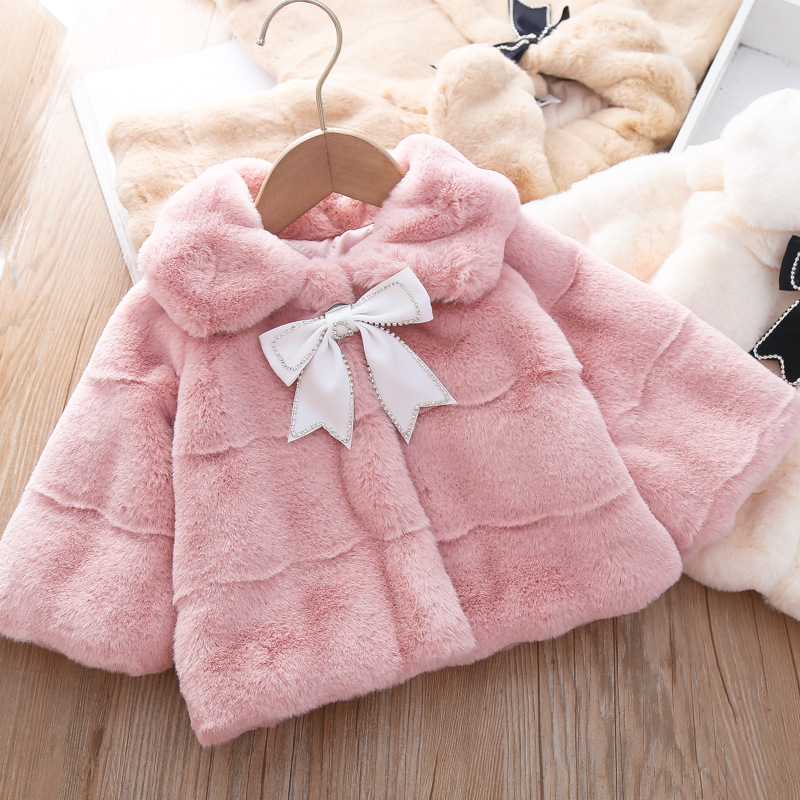 3480 children's clothing girls autumn and winter thickened Cape new children's plush coat baby's Cape shawl imitation fur