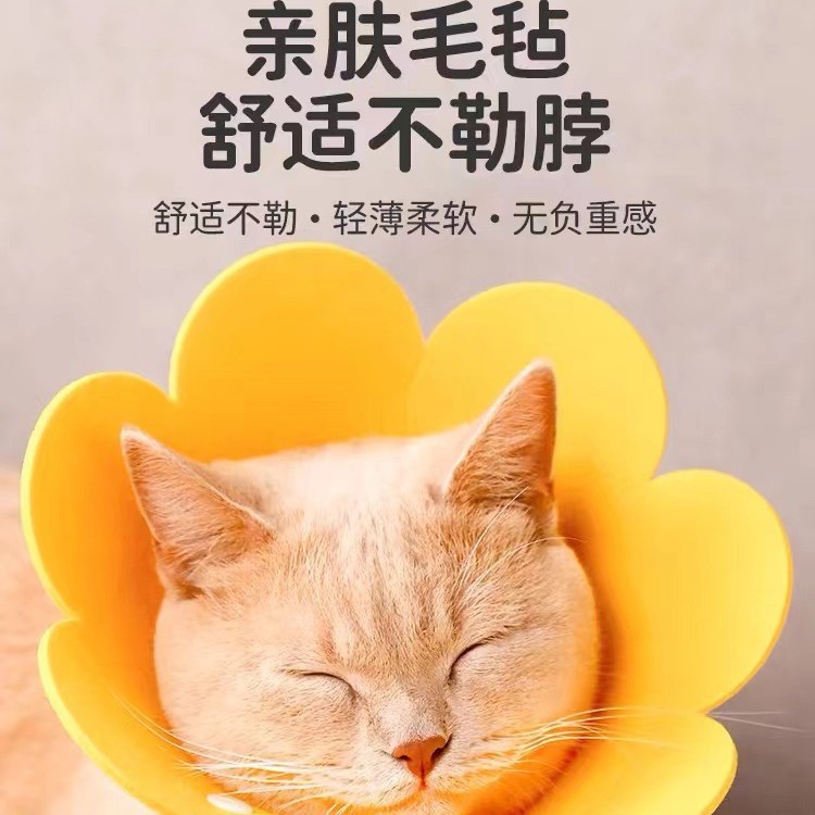 Felt Elizabethan Collar Pet Collar Sunflower Collar Anti-Licking Collar Headgear Cat Collar
