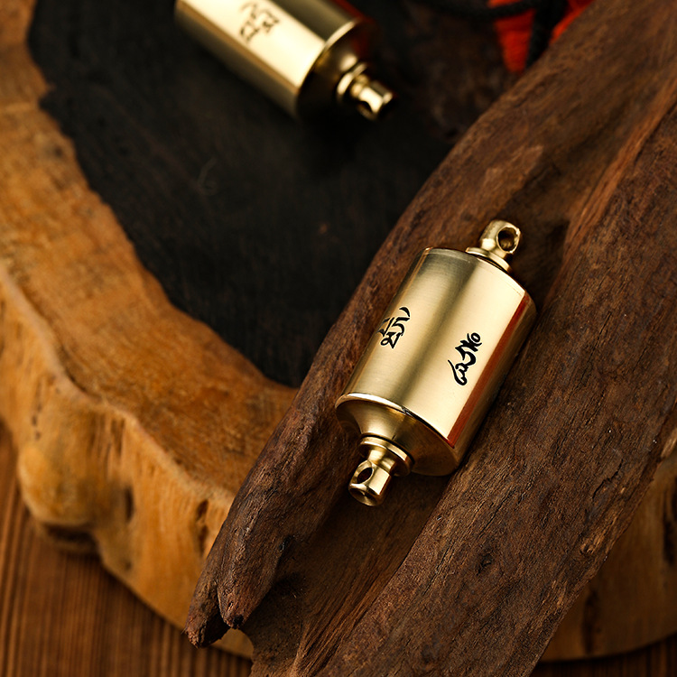 Ci Jian защищает скипетр военного колеса кулон бумажная писание Манибао чистая медь военный цилиндр кулон производитель