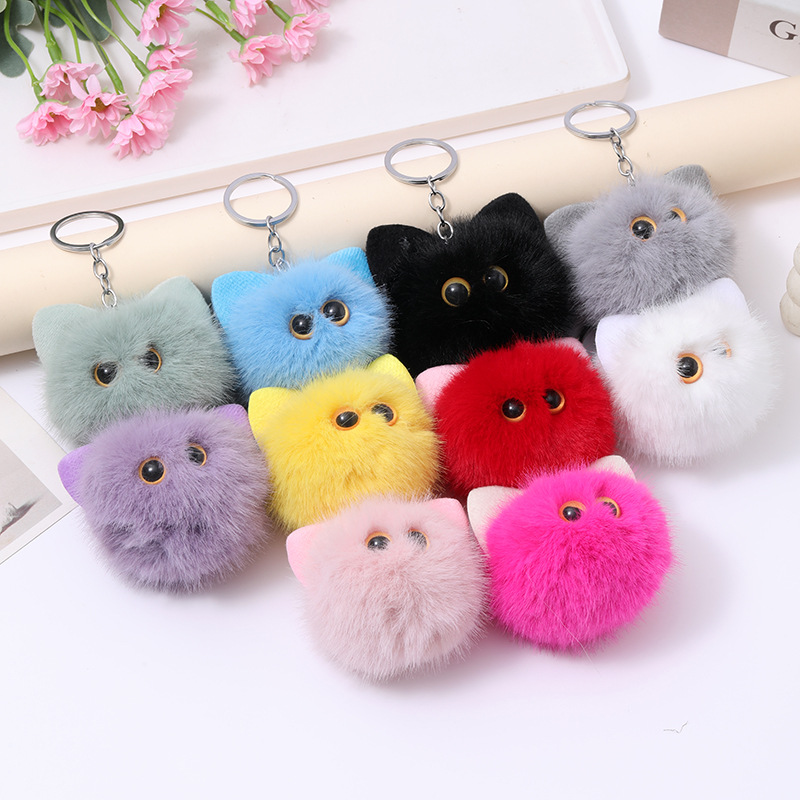 Imitation Mink Plush Pendant with Shoes Genie Keychain Pendant Cute Fur Ball Cartoon Creative Pendant Bag Hanging Chain