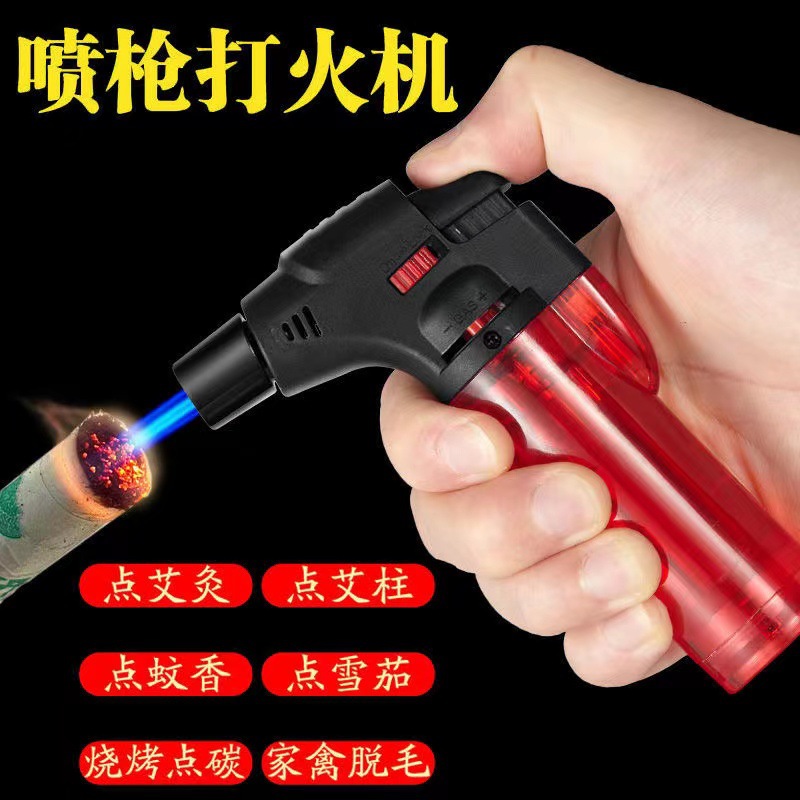 Creative Gas Lighter, Windproof, Straight-Through Blue Flame Igniter, Small Welding Gun, Moxibustion Special Lighter Wholesale