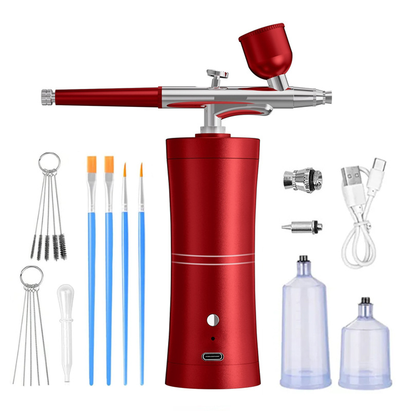 Cross-Border Airbrush Gun Electric Acrylic Paint Spray Gun Set Touch-Up Dyeing Manicure Smudge Spray Gun High-Pressure Oxygen Injection