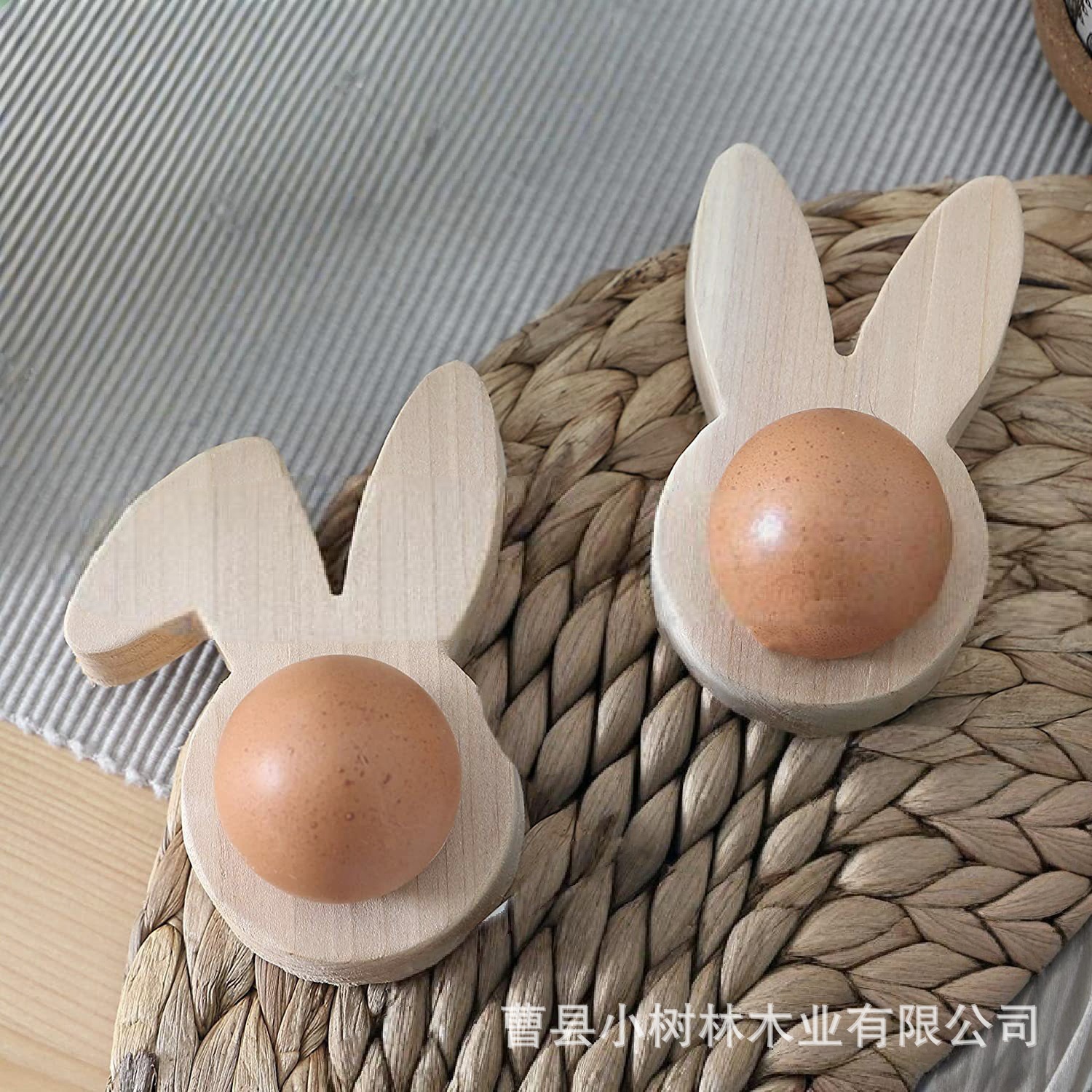Подставка для яиц из массива дерева для завтрака в ресторане, деревянный поднос для вареных яиц в форме ушей кролика