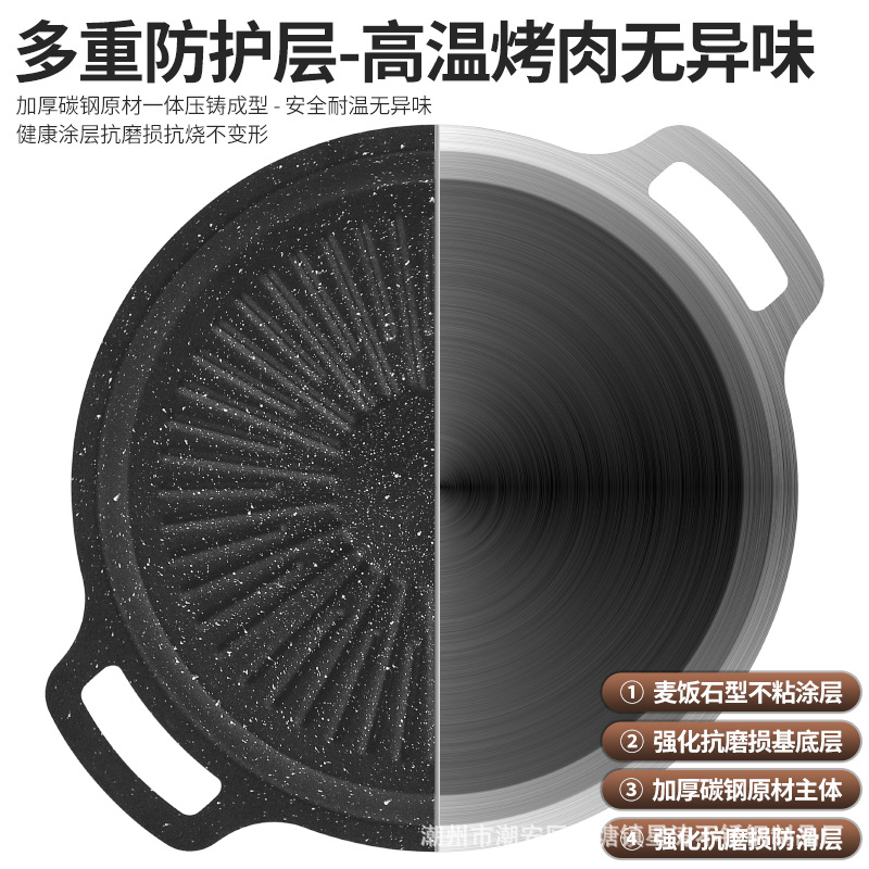 Maifan Stone Barbecue Plate Korean-style Grill Plate Non-stick Household Outdoor Camping Special Baking Plate Teppanyaki Sun Baking Plate