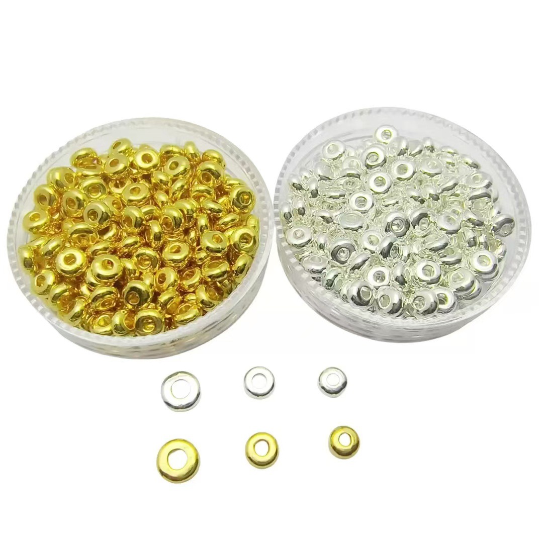 4/5/6мм сплавные разделительные бусины DIY браслет ожерелье ювелирные глянцевые плоские колесные бисерные ювелирные аксессуары