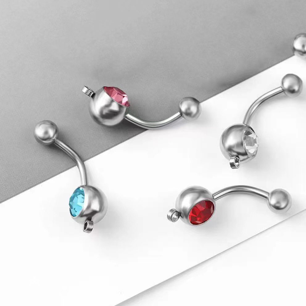 European and American e-commerce hot stainless steel belly button ring DIY accessories with ring belly button ring cross-border wholesale puncture jewelry factory